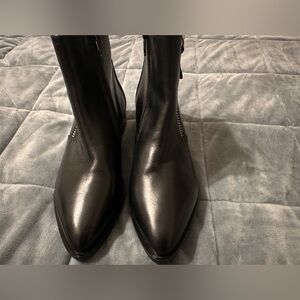 Napoleoni Black Leather Ankle Booties Made in Italy Women’s 10